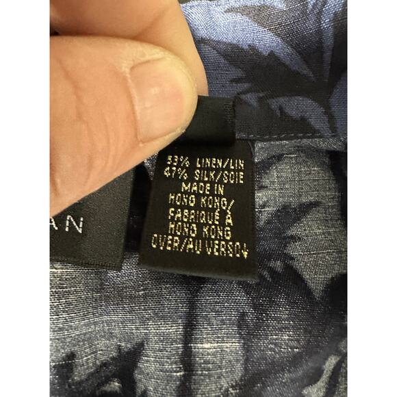 Vintage Linen Silk Tank Button Front Size 6 Grandmas Boho Blue Dana Buchman - Picture 4 of 11